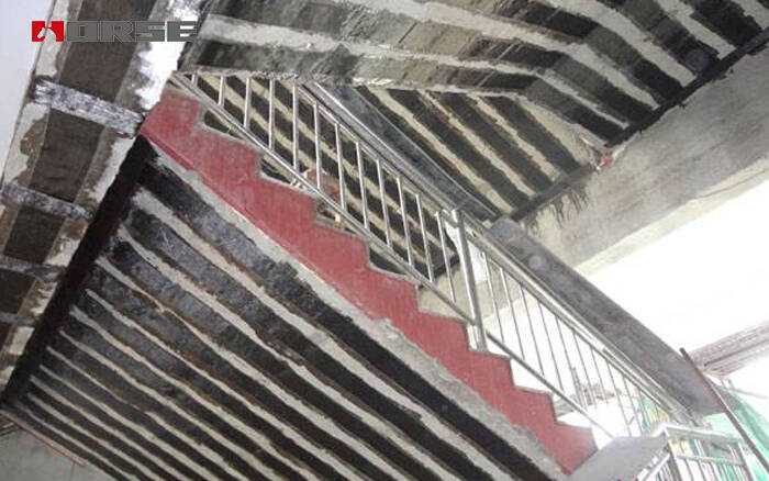 Staircase strengthening with FRP materials