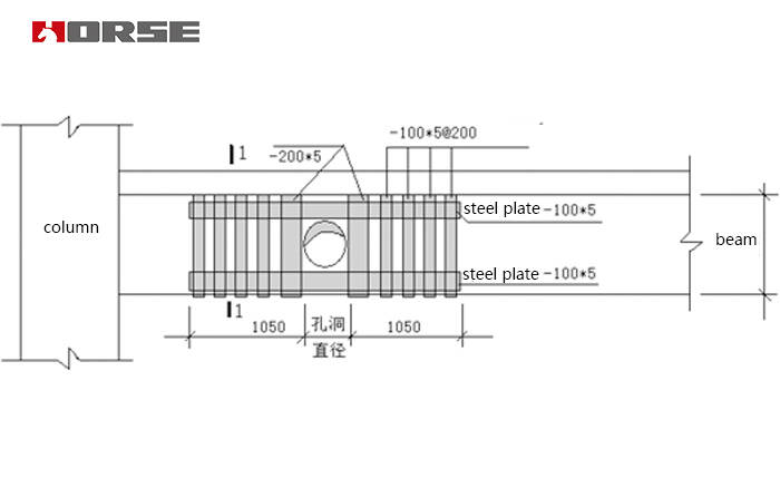 Strengthening scheme for damaged frame beam