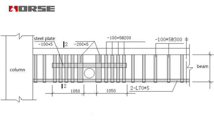 Strengthening scheme for damaged frame beam by steel strip