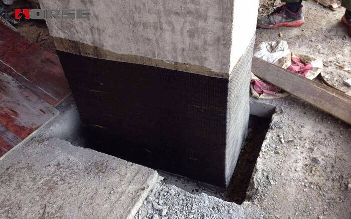 Carbon fiber wrap for column strengthening