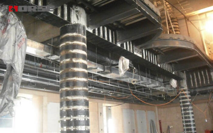 Strengthening columns with carbon fiber fabric