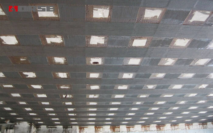 Carbon fiber fabric used in flexural reinforcement of slab