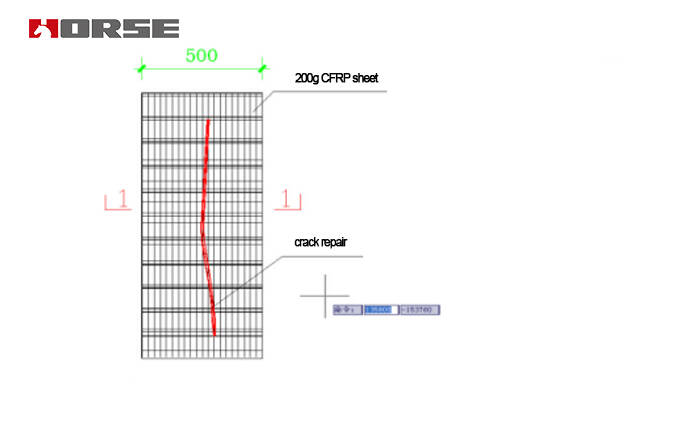 Crack reinforcement engineering in reinforced concrete slab with CFRP