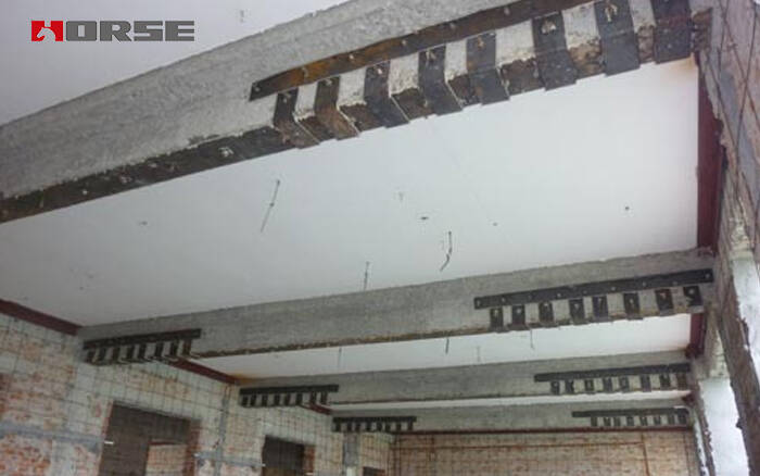 Bonded steel plate for the beam