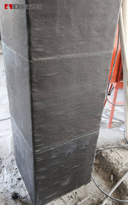 column strengthening with carbon fiber fabric