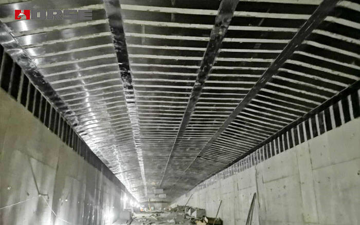 Tunnel reinforcement by carbon fiber strip