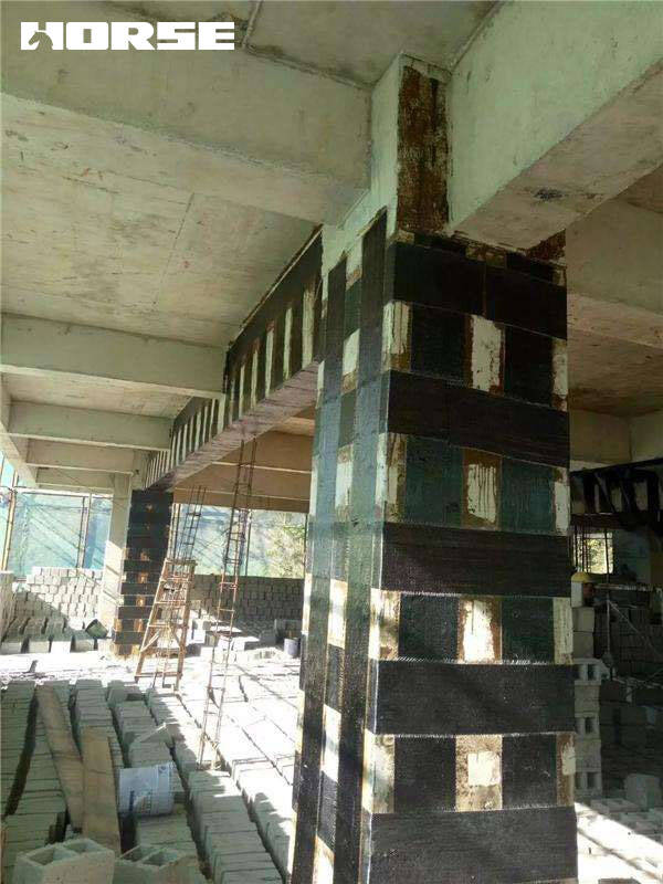 Carbon fiber material in the reinforcement of concrete column