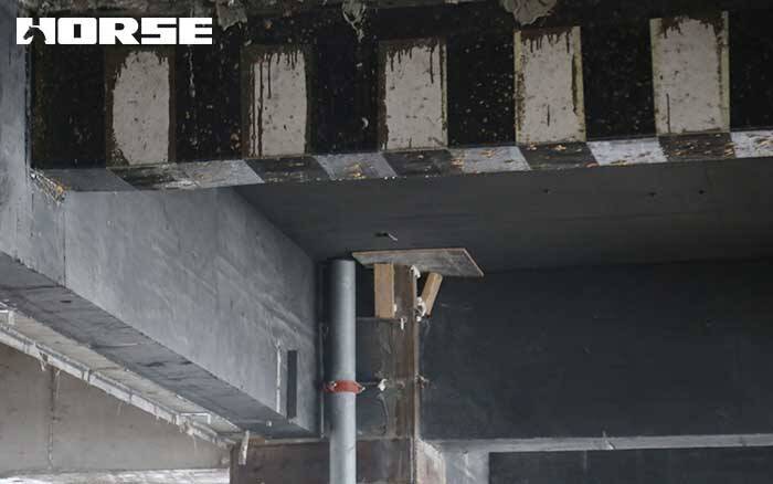 Carbon fiber fabric reinforced concrete crack beam