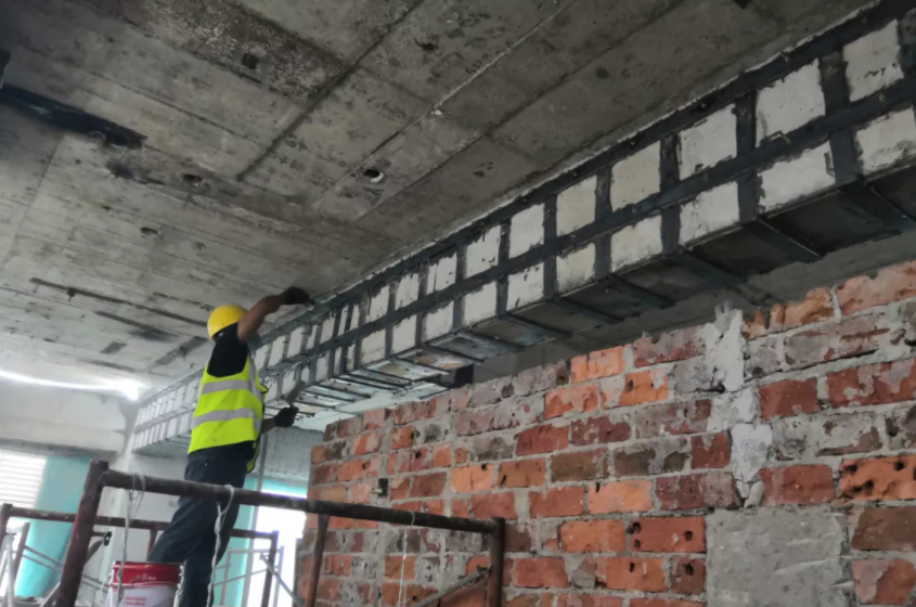 beams strengthening by steel plate