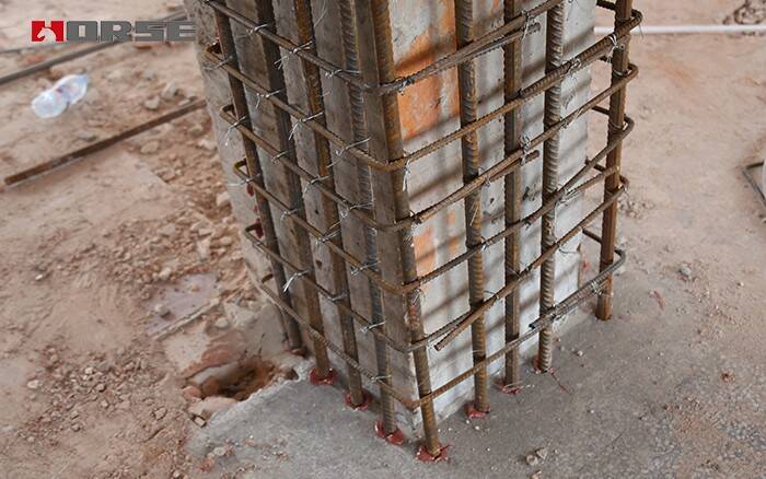Enlarged cross-section reinforcement for structural columns