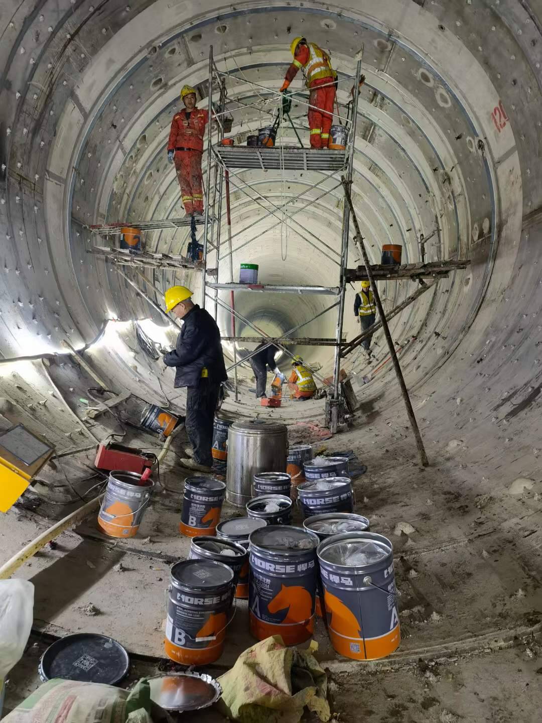 Subway Tunnel Strengthening with HM-120M Steel Jacketing Adhesive
