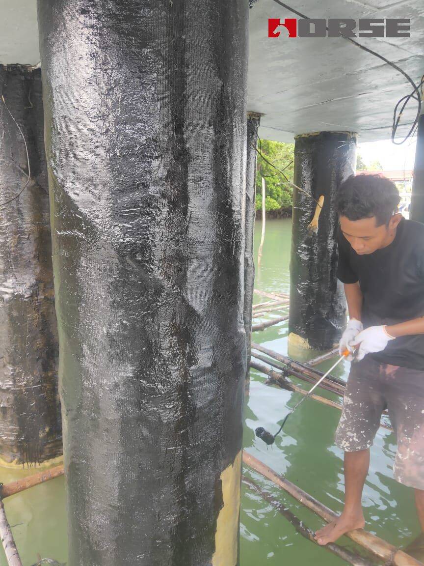 Jetty Repair With Carbon Fiber Sheet