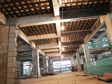 Slab, column, beam strengthening with CFRP wrapping