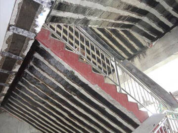 Staircase strengthening with FRP materials