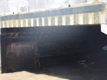 Carbon fiber wrap retrofit of reinforced concrete bridge 