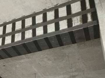 Carbon fiber reinforced cracked beam with low strength