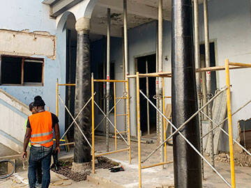 Carbon Fiber Sheet Reinforcement of a Resort Columns In the Dominican Republic